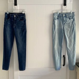 2 pairs of American Eagle Super stretch Jeans